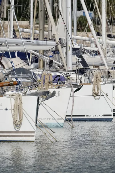 Italy, Sicily, Mediterranean sea, Marina di Ragusa; 15 February 2017, sailing boats in the port - EDITORIAL — Stock Photo, Image