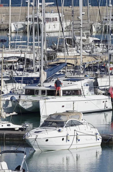 Italy, Sicily, Mediterranean sea, Marina di Ragusa; 24 March 2017, luxury yachts in the port - EDITORIAL — Stock Photo, Image