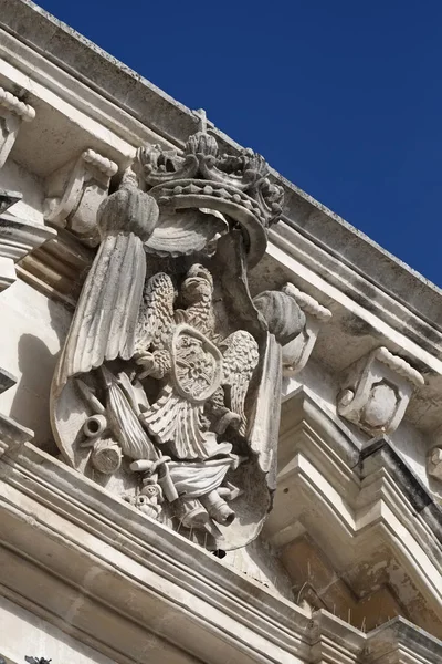 İtalya, Sicilya, Scicli (Ragusa eyaletinde), Barok Penna Musso Iacono Palace cephe (XIX yüzyıl) — Stok fotoğraf