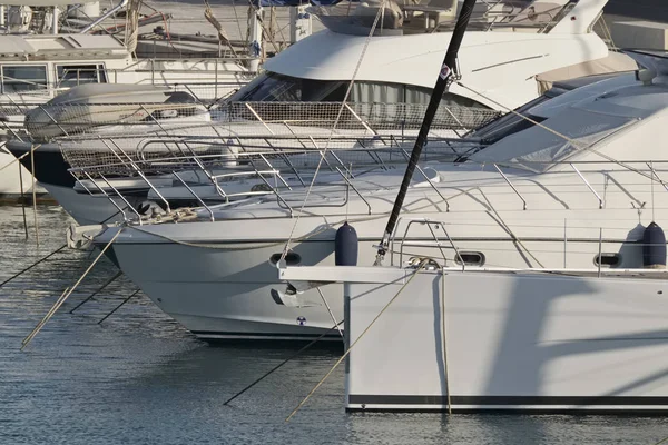 Italy, Sicily, Mediterranean sea, Marina di Ragusa; 14 July 2017, luxury yachts in the port - EDITORIAL — Stock Photo, Image