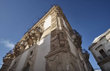 İtalya, Sicilya, Scicli (Ragusa ili), Barok Beneventano Sarayı (18. yüzyıl A.C..)
