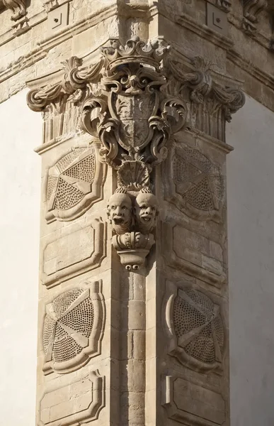 İtalya, Sicilya, Scicli (Ragusa ili), Barok Beneventano Sarayı (18. yüzyıl A.C..) — Stok fotoğraf