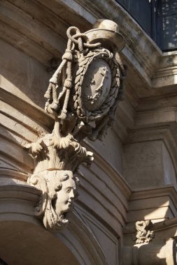 İtalya, Sicilya, Scicli (Ragusa eyaletinde), St. John Katedrali Barok Cephesi (1803 a.C.), dini süsler