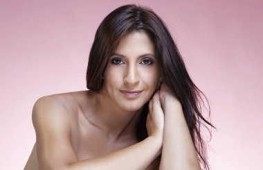 İtalya, güzel bir kadın portresi stüdyo