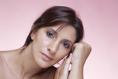 İtalya, güzel bir kadın portresi stüdyo