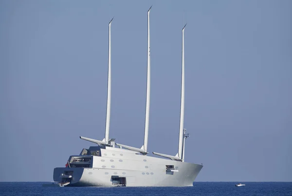 Italy, Sicily, Mediterranean Sea, Sicily Channel;15 October 2017, view of the world's biggest sailing boat - EDITORIAL — Stock Photo, Image