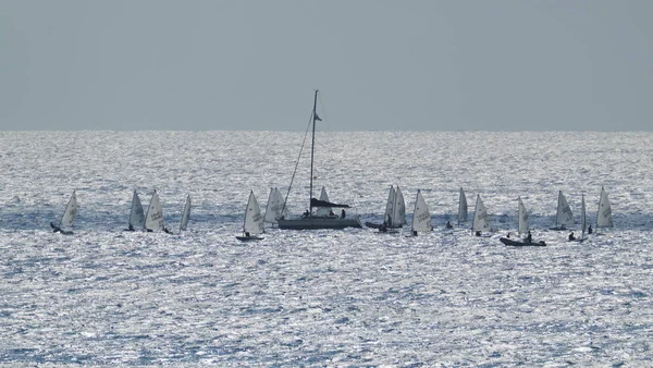 Italië, Sicilië, Middellandse Zee, Marina di Ragusa; 28 oktober 2017, rubberboot competitie - redactie — Stockfoto