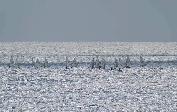 Italië, Sicilië, Middellandse Zee, Marina di Ragusa; 28 oktober 2017, rubberboot competitie - redactie — Stockfoto