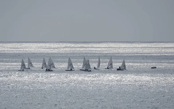 Italy, Sicily, Mediterranean sea, Marina di Ragusa; 28 October 2017, dinghy competition - EDITORIAL — Stock Photo, Image