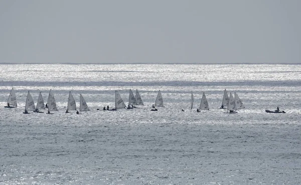 Italy, Sicily, Mediterranean sea, Marina di Ragusa; 28 October 2017, dinghy competition - EDITORIAL — Stock Photo, Image