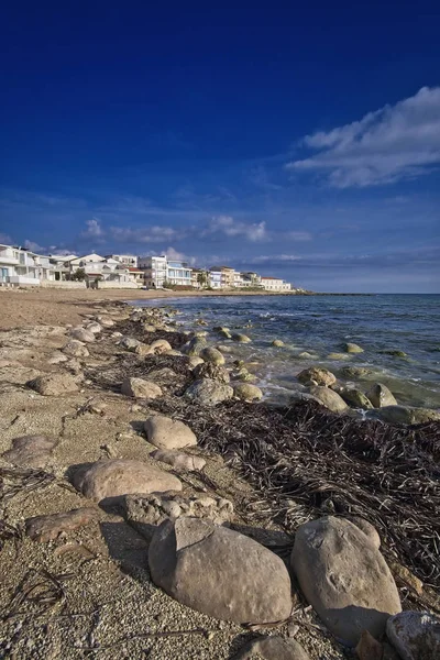 Italia Sicilia Mar Mediterráneo Costa Sureste Casuzze Provincia Ragusa Casas — Foto de Stock