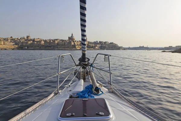 Malta Island Valletta Town View City Sailing Boat — Stock Photo, Image