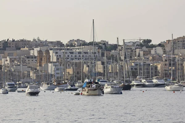 Ile Malte Septembre 2011 Bateaux Yachts Luxe Dans Port Valette — Photo