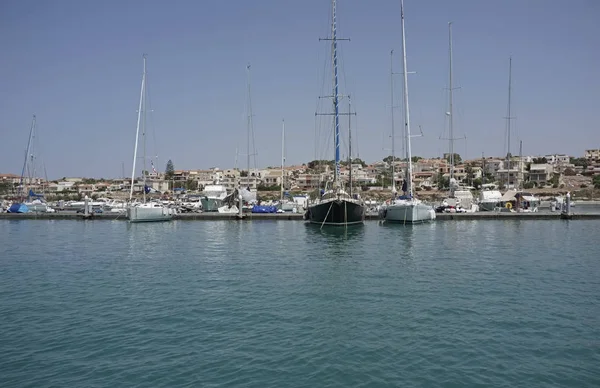 Italien Sicilien Medelhavet Havet Marina Ragusa Lyxbåtar Hamnen — Stockfoto