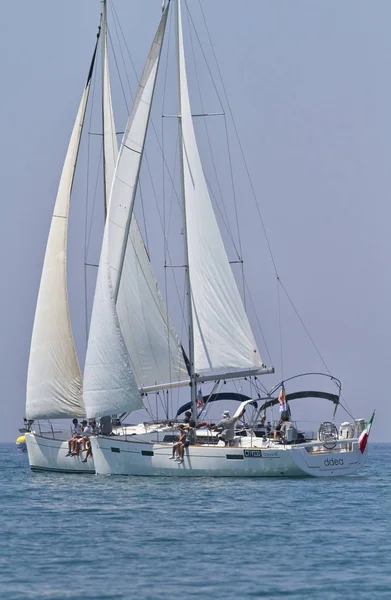 Włochy Sycylia Morze Śródziemne Marina Ragusa Czerwca 2012 Wyścig Łodzi — Zdjęcie stockowe