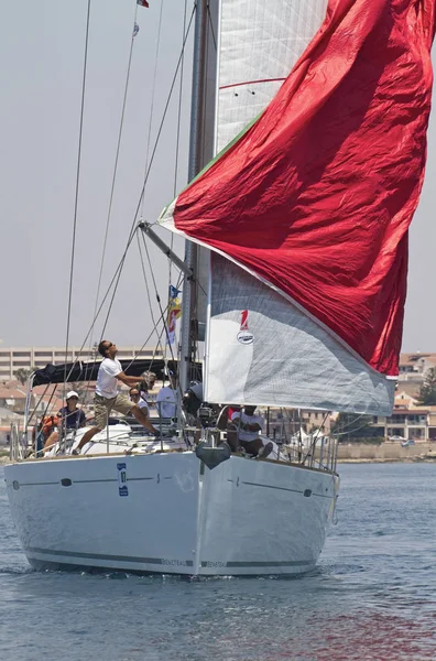 Italy Sicily Mediterranean Sea Marina Ragusa June 2012 Sailboats Race — Stock Photo, Image