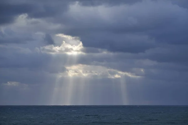 Italia Sicilia Mar Mediterráneo Nubes Tormentosas Canal Sicilia Invierno —  Fotos de Stock