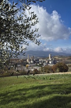 İtalya, spoleto, çimento fabrikası kırsal