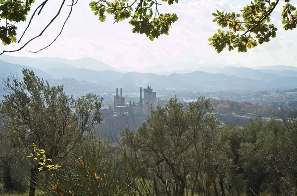 Italien Spoleto Cementfabrik Landsbygden — Stockfoto