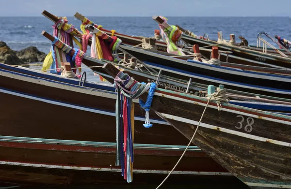 Thailand Koh Phangan Phangan Island Lokale Hölzerne Fischerboote Ufer — Stockfoto
