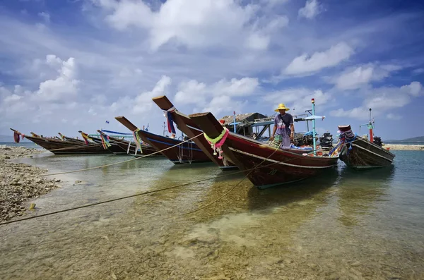 Thailand Koh Phangan Phangan Insel März 2007 Lokale Holzboote Ufer — Stockfoto