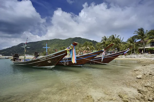 Thailand Koh Phangan Phangan Island März 2007 Lokale Hölzerne Fischerboote — Stockfoto