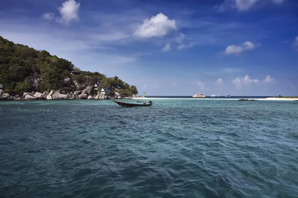 Tayland Koh Nangyuan Nangyuan Ada Kıyı Şeridi Balıkçı Teknesi — Stok fotoğraf