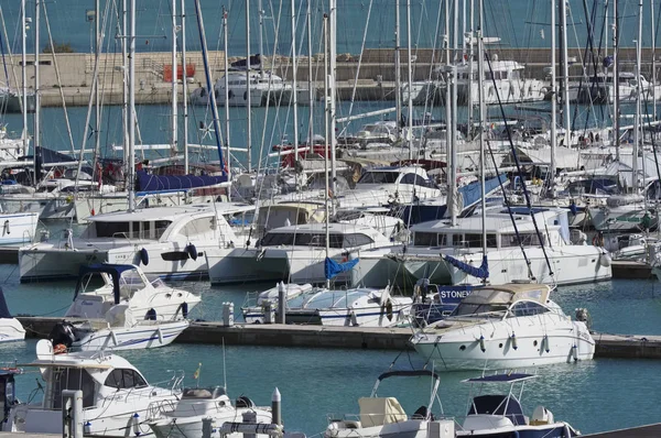 Italy Sicily Mediterranean Sea Marina Ragusa December 2017 Boats Luxury — Stock Photo, Image