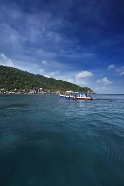 Tayland Koh Nangyuan Nangyuan Ada Ada Yerel Bir Ahşap Tekne — Stok fotoğraf