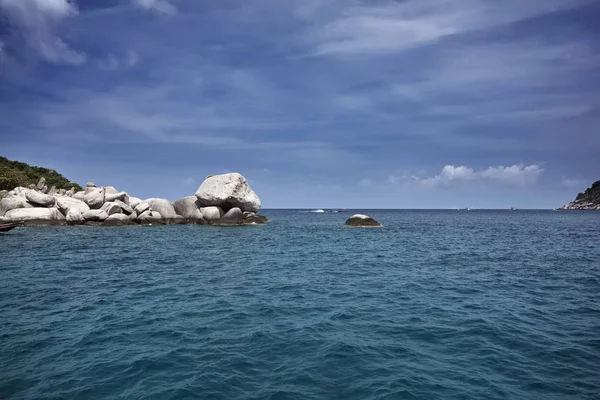 Tailândia Koh Nangyuan Ilha Nangyuan Barcos Costa Rochosa Ilha — Fotografia de Stock