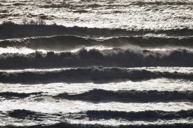 İtalya, Sicilya, Akdeniz, dalgalı deniz dalgaları