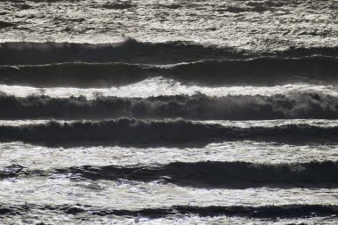 İtalya, Sicilya, Akdeniz, dalgalı deniz dalgaları