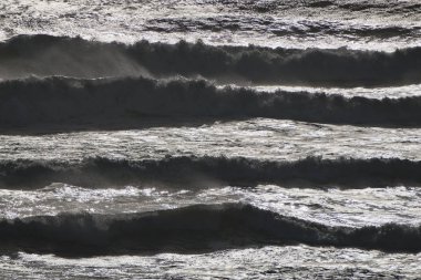 İtalya, Sicilya, Akdeniz, dalgalı deniz dalgaları