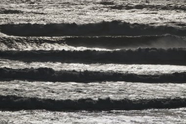 İtalya, Sicilya, Akdeniz, dalgalı deniz dalgaları