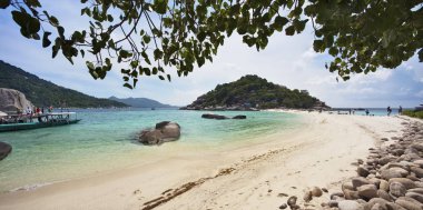 Tayland, koh nangyuan (nangyuan ada), adanın panoramik görünüm