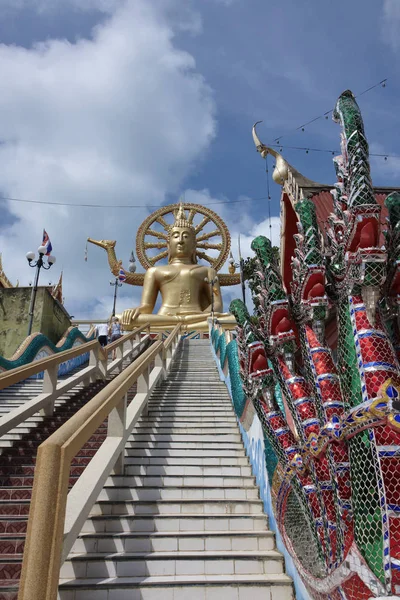 Thajsko Koh Samui Ostrov Samui Buddhistický Chrám Phra Yai Wat — Stock fotografie