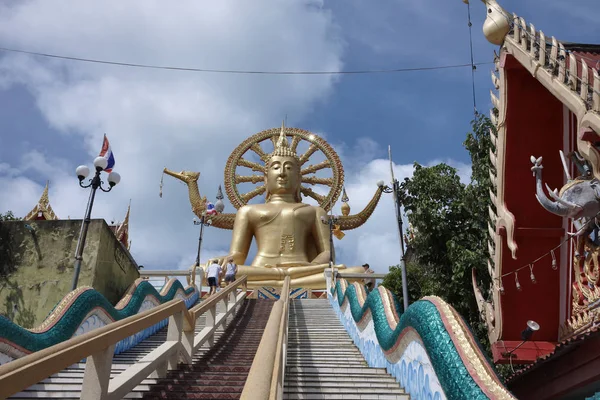 Thaiföld Koh Samui Samui Sziget Phra Yai Buddhista Templom Wat — Stock Fotó