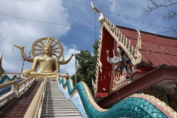 Thaiföld Koh Samui Samui Sziget Phra Yai Buddhista Templom Wat — Stock Fotó