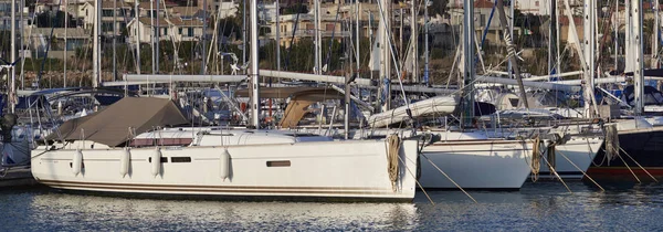 Italy Sicily Mediterranean Sea Marina Ragusa January 2018 Sailing Boats — Stock Photo, Image