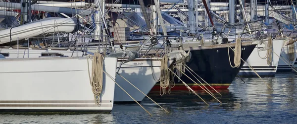 Talya Sicilya Akdeniz Marina Ragusa Ocak 2018 Yelkenli Tekneler Limanda — Stok fotoğraf