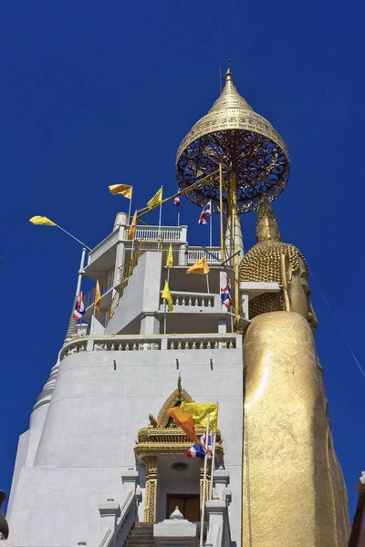 Tailândia Bangkok Metros Altura Buda Phrasiariyametri Templo Indrawiharn Wat Indrawiharn — Fotografia de Stock