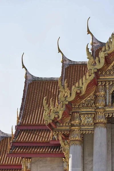 Thajsko Bangkok Dusit District Benjamabopit Temple Wat Benjamabopit Střešní Ozdoby — Stock fotografie