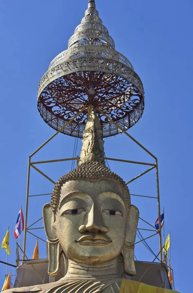 Tailândia Bangkok Metros Altura Buda Phrasiariyametri Templo Indrawiharn Wat Indrawiharn — Fotografia de Stock