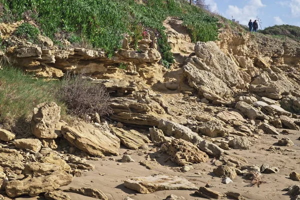Italia Sicilia Puntabraccetto Playa Provincia Ragusa Mar Mediterráneo Costa Rocosa — Foto de Stock