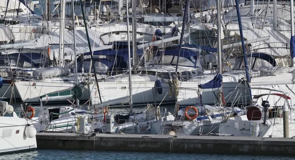 Italia Sicilia Mar Mediterraneo Marina Ragusa Febbraio 2018 Barche Yacht — Foto Stock