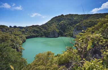 Talay Nai Lagoon görünümünü Tayland, Mu Koh Angthong ulusal deniz parkı,