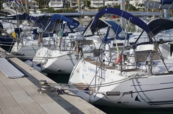 Italy Sicily Mediterranean Sea Marina Ragusa February 2018 Sailing Boats — Stock Photo, Image