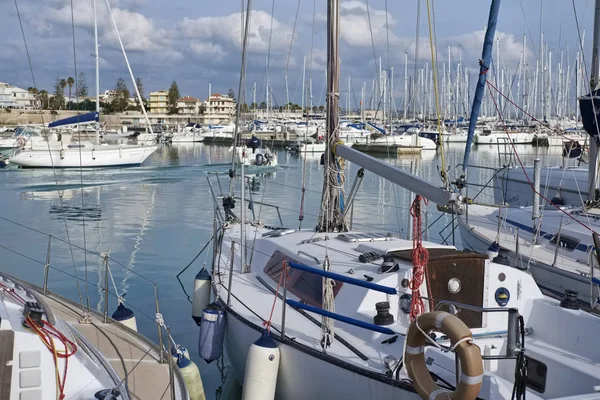 Olaszország Szicília Földközi Tenger Marina Ragusa Február 2018 Ban Csónakok — Stock Fotó