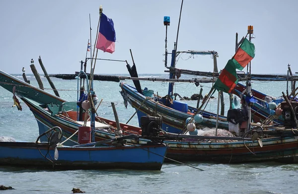 Thailand Koh Samui Samui Island Lokala Trä Fiskebåtar Stranden — Stockfoto