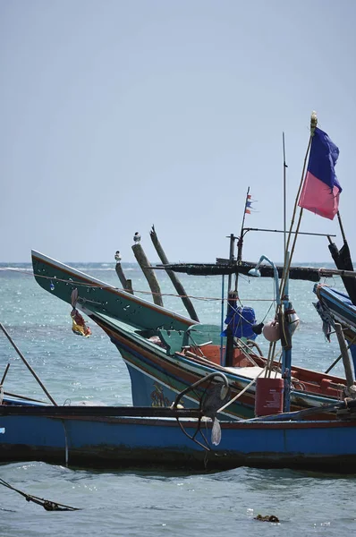 Thailand Koh Samui Samui Island Lokala Trä Fiskebåtar Stranden — Stockfoto